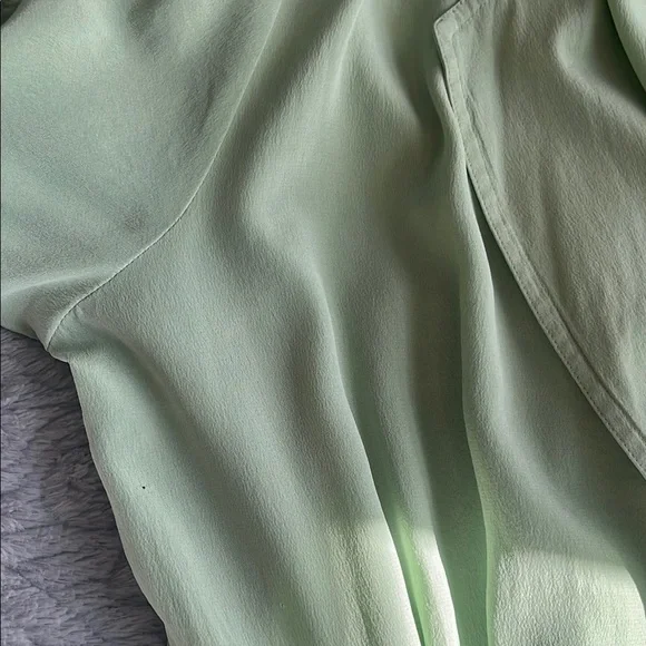 VINTAGE ROBBIE BEE pistachio Mint sage Green silk drop waist Dress 10 minimal - Picture 14 of 14